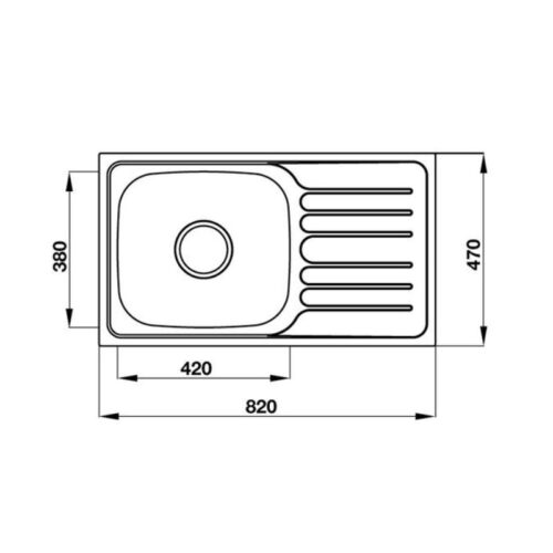 kích thước của Chậu rửa bát Hafele Claudius HS-SSD8247 567.23.093