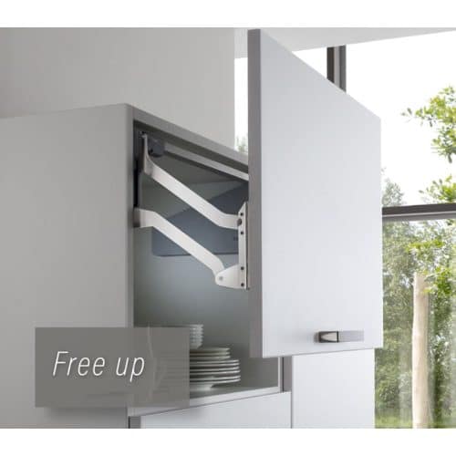 Bộ tay nâng FREE UP Hafele 493.05.792 nắp trắng 3 Ảnh bộ tay nâng FREE UP Hafele 493.05.792 nắp trắng