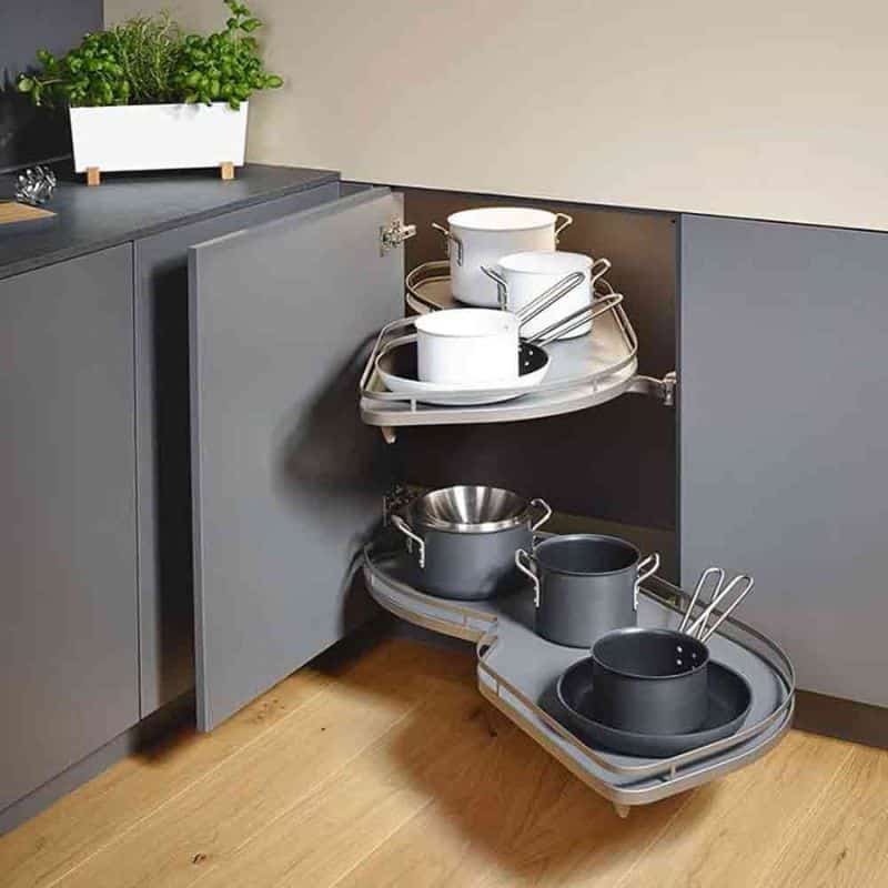 Ảnh thực tế bộ rổ góc LEMANS II Hafele 541.32.671, màu Crom Ảnh thực tế bộ rổ góc LEMANS II Hafele 541.32.671, màu Crom