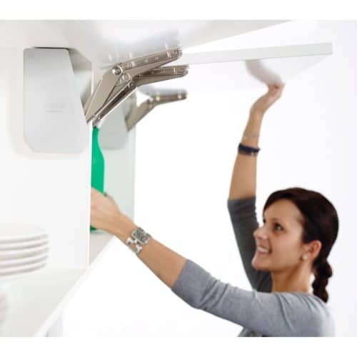 Bộ tay nâng FREE FLAP 1.7 Hafele 493.05.821 nắp trắng 4 Ảnh thực tế bộ tay nâng FREE FLAP 1.7 Hafele 493.05.831 nắp xám