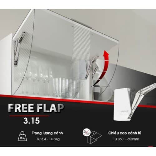 Ảnh thực tế bộ tay nâng FREE FLAP 3.15 Hafele 493.05.851 nắp trắng
