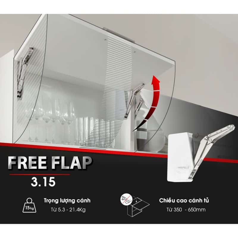 Ảnh thực tế bộ tay nâng FREE FLAP 3.15 Hafele 493.05.852 nắp trắng Ảnh thực tế bộ tay nâng FREE FLAP 3.15 Hafele 493.05.852 nắp trắng