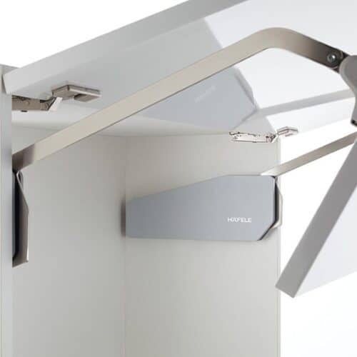 Ảnh thực tế bộ tay nâng FREE FOLD SHORT Hafele 493.05.893, trắng