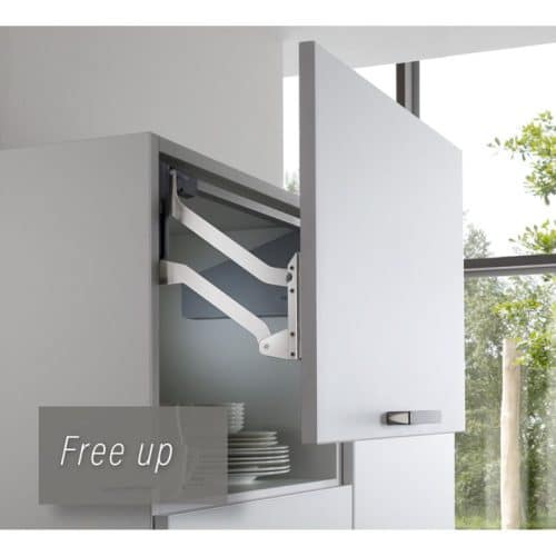 Bộ tay nâng FREE UP Hafele 493.05.802 nắp xám 8 Ảnh thực tế bộ tay nâng FREE UP Hafele 493.05.802 nắp xám