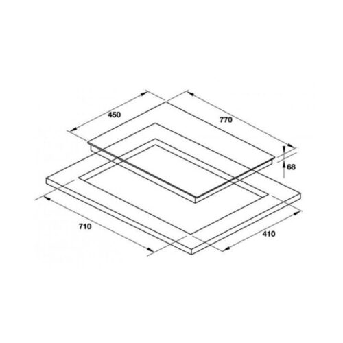 kích thước của Bếp hồng ngoại 2 vùng nấu Hafele HC-R772B 536.01.795