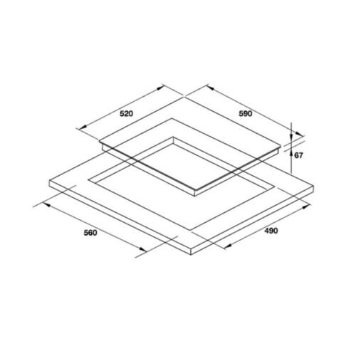kích thước của Bếp từ Hafele HC-I603B 536.01.601