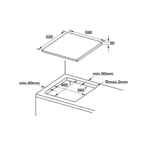 Bếp từ Hafele HC-IF60A 536.01.871 3 kích thước của Bếp từ Hafele HC-IF60A 536.01.871