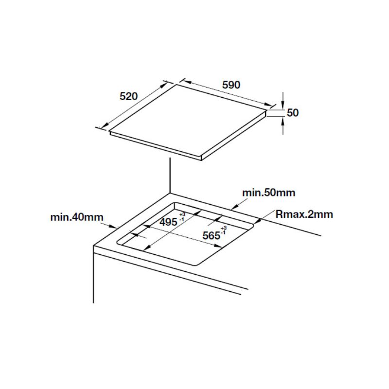kích thước của Bếp từ Hafele HC-IF60A 536.01.871 kích thước của Bếp từ Hafele HC-IF60A 536.01.871