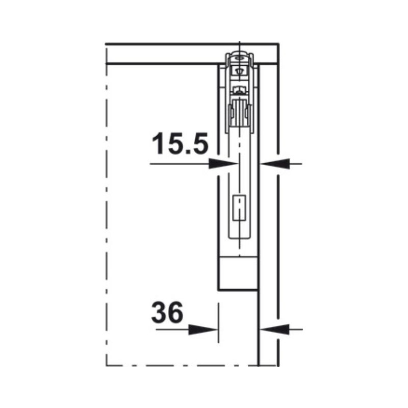 Thiết kế của Bộ tay nâng FREE FLAP 1.7 Hafele 493.05.821 nắp trắng Thiết kế của Bộ tay nâng FREE FLAP 1.7 Hafele 493.05.821 nắp trắng