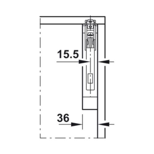 Bộ tay nâng FREE FLAP 1.7 Hafele 493.05.830 nắp xám 8 Thiết kế của Bộ tay nâng FREE FLAP 1.7 Hafele 493.05.830 nắp xám