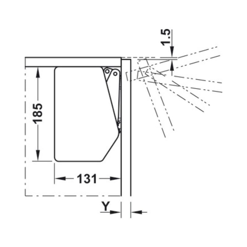 Thiết kế của Bộ tay nâng FREE FLAP 3.15 Hafele 493.05.852 nắp trắng Thiết kế của Bộ tay nâng FREE FLAP 3.15 Hafele 493.05.852 nắp trắng