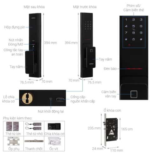 Cấu tạo Khóa điện tử Hafele PP8100 912.20.260