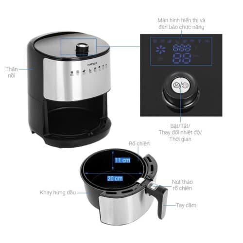Cấu tạo nồi chiên không dầu Hafele AF-68A 535.43.710