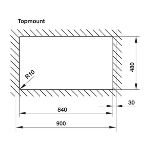 kích thước của Chậu đá Hafele Galba HS-GD8650 570.36.400