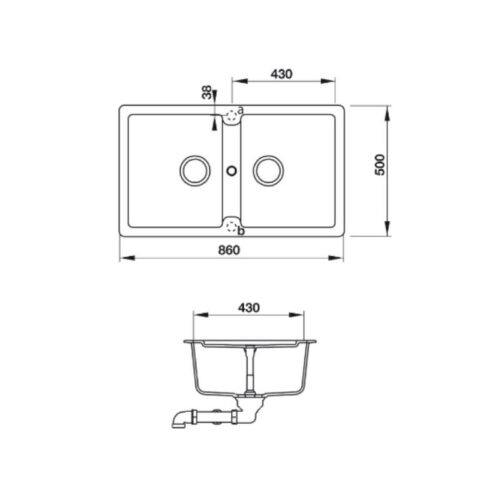 thông số kỹ thuật của Chậu đá Hafele Galba HS-GD8650 570.36.500