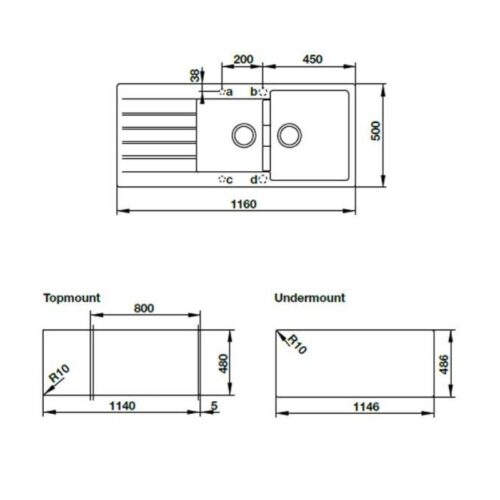 thông số kỹ thuật của Chậu đá Hafele Galba HS-GDD11650 570.35.470