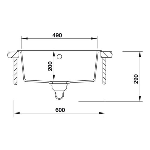 kích thước của Chậu đá Hafele Galba HS-GS5543 570.35.430