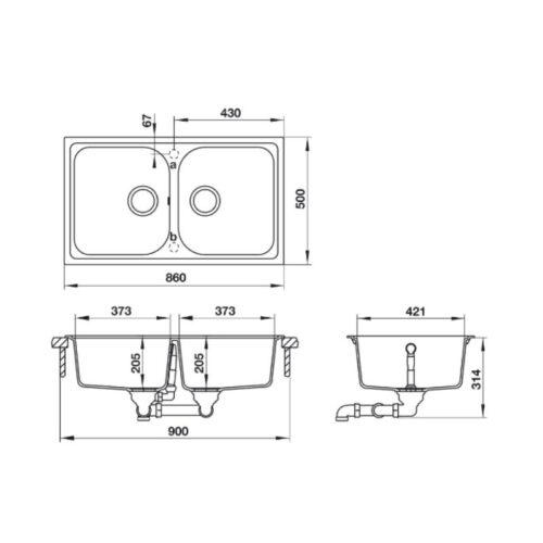 thông số kỹ thuật của Chậu đá Hafele Jilius HS-GD8650 570.35.480
