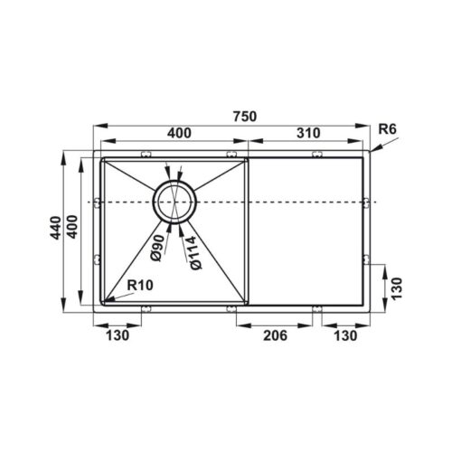 thông số kỹ thuật của Chậu rửa bát Hafele HS21-SSD1S60 567.94.010