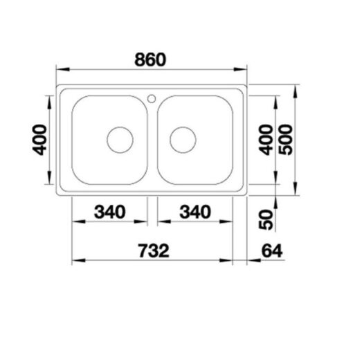 thông số kỹ thuật của Chậu rửa chén bát Hafele Blanco - Dinas 8 570.27.210