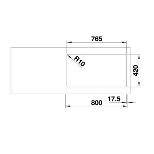 kích thước của Chậu rửa chén bát Hafele Blanco - Quatrus R15 435/285-IU 570.27.170