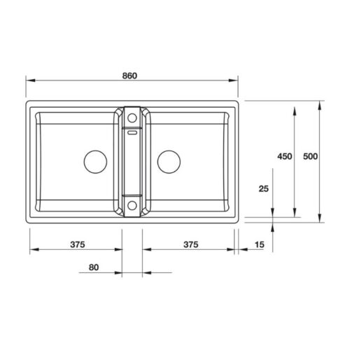 kích thước của Chậu rửa chén bát Hafele Blancozia 9 567.68.640