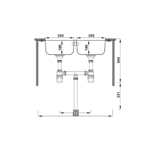 thông số của Chậu rửa chén bát Hafele Claudius HS-SD7848 567.20.506