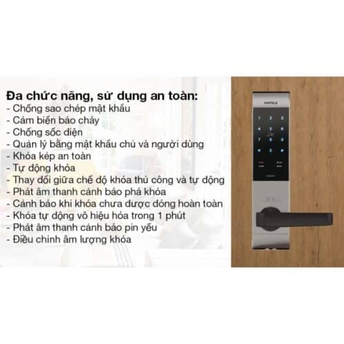 Chức năng khóa cửa điện tử Hafele EL7500 912.05.717 màu xám