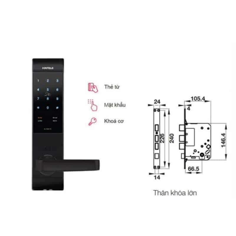 Chức năng khóa cửa điện tử Hafele EL7500 912.05.733, màu đen Chức năng khóa cửa điện tử Hafele EL7500 912.05.733, màu đen