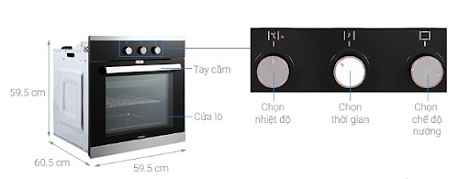 Lò nướng âm tủ Hafele HO-K60B 534.05.581 11 Điều khiển Lò nướng Hafele HO-K60B