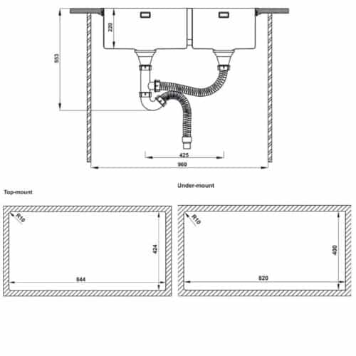 Bộ chậu rửa và phụ kiện Hafele HS21-SSN2S90 567.96.313 6 Bộ chậu rửa và phụ kiện Hafele HS21-SSN2S90 567.96.313