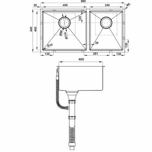 Bộ chậu rửa và phụ kiện Hafele HS21-SSN2S90 567.96.313 5 Bộ chậu rửa và phụ kiện Hafele HS21-SSN2S90 567.96.313