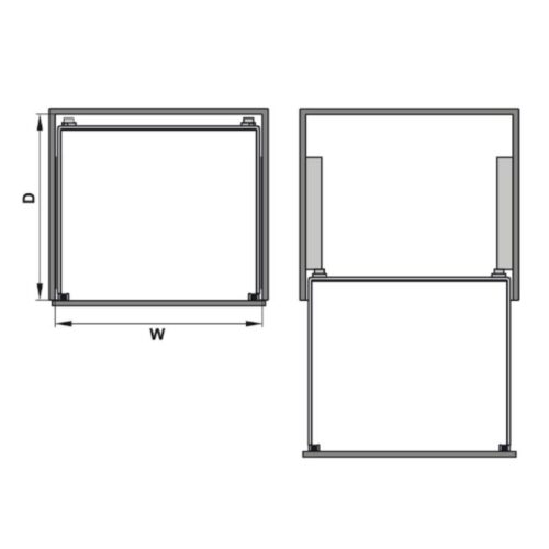 Kích thước bộ rổ kéo ARENA gắn cánh Hafele 540.24.505