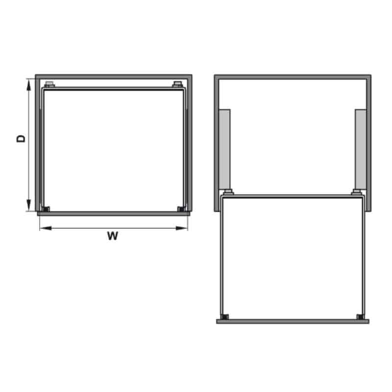 Kích thước bộ rổ kéo ARENA gắn cánh Hafele 540.24.507 Kích thước bộ rổ kéo ARENA gắn cánh Hafele 540.24.507