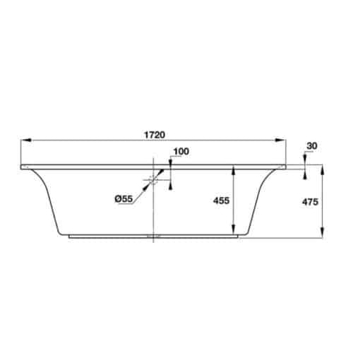 Kích thước bồn tắm âm tròn Hafele 588.55.603