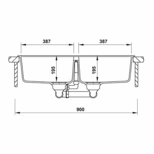 Chậu rửa bát đá Hafele HS20-GKN2S90 570.33.190