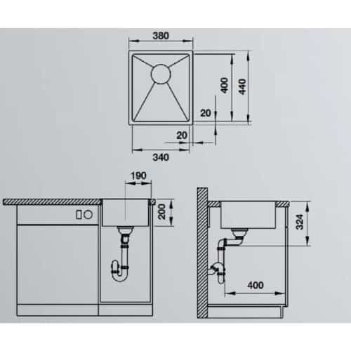 Chậu rửa bát Hafele Quatrus R15 340-IU 570.27.149