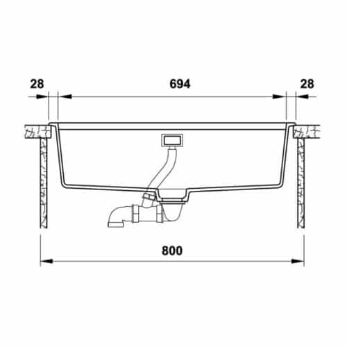 Chậu rửa bát đá Hafele HS20-GEN1S80 570.30.300