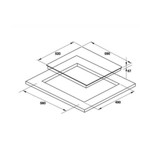 Kích thước Bếp điện 4 vùng nấu Hafele 536.01.781
