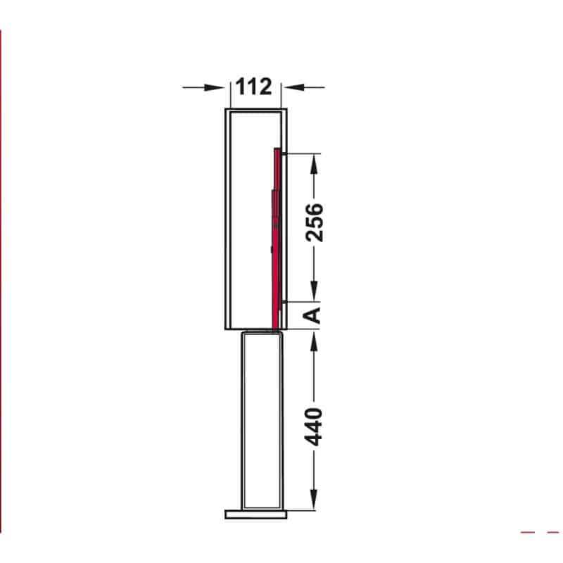 Kích thước bộ rổ kéo có thanh treo khăn cho tủ bếp dưới Hafele 545.61.063 Kích thước bộ rổ kéo có thanh treo khăn cho tủ bếp dưới Hafele 545.61.063