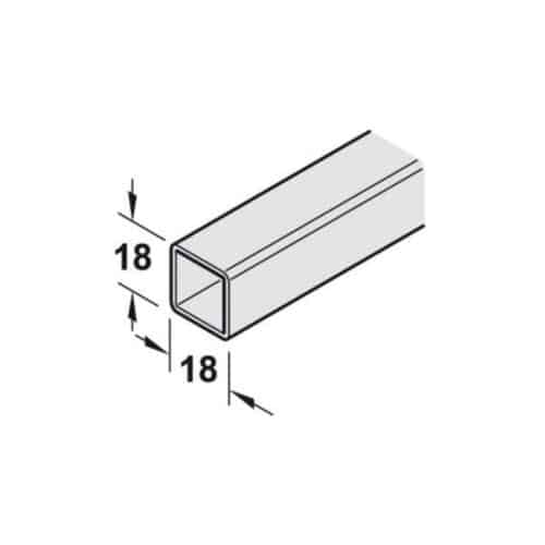 Kích thước thanh Bar treo cho tủ nhôm 4x8x900x18mm Hafele 793.05.302