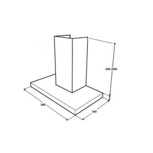 Kích thước Máy hút mùi Hafele HC-WI90C 538.80.272