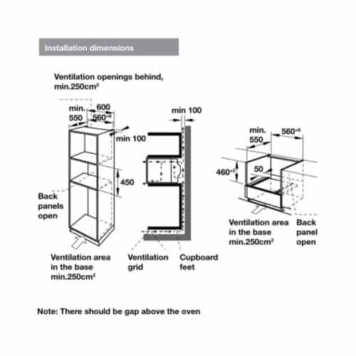 Kích thước lò nướng kết hợp vi sóng Hafele HMO-T60A 535.62.551