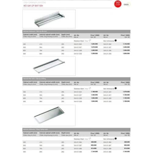 Kích thước khay up chén đĩa Hafele 544.01.004 KT 414x263mm