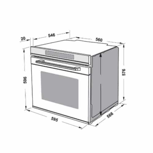 Kích thước của lò nướng Hafele HO-8T72A 538.01.421