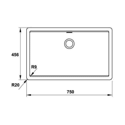 Chậu rửa bát đá Hafele HS20-GEN1S80 570.30.300