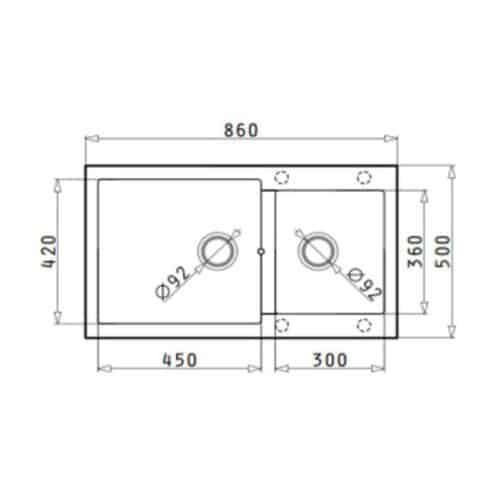 Chậu rửa bát Hafele HS G8650 565.83.351 4 Chậu rửa bát Hafele HS G8650 565.83.351