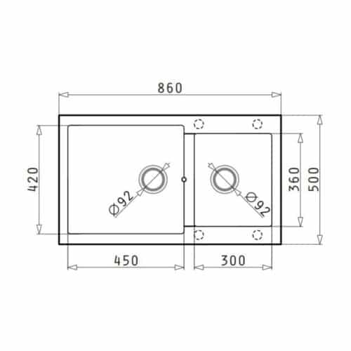 Chậu rửa bát Hafele HS G8650 565.83.251 4 Chậu rửa bát Hafele HS G8650 565.83.251
