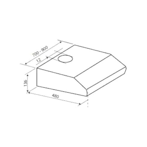 Kích thước máy hút mùi Hafele HH-BI70B 539.82.134