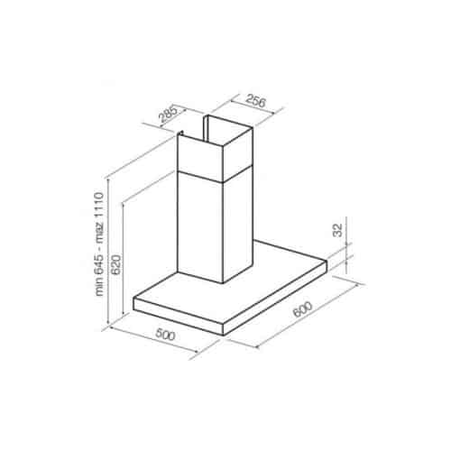 Kích thước Máy hút mùi Hafele 539.82.392